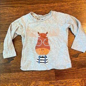 Charming Kids Long Sleeve Shirt with Moose Graphic